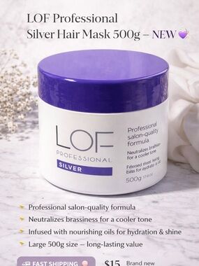 Silver Hair Mask – Purple/White LOF brand new